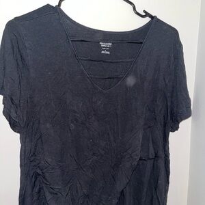 Women's Black V-Neck Top